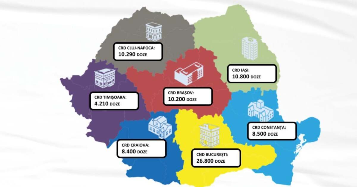 O nouă tranșă de vaccin Moderna a sosit în România. Timișoara va primi cele mai puține doze