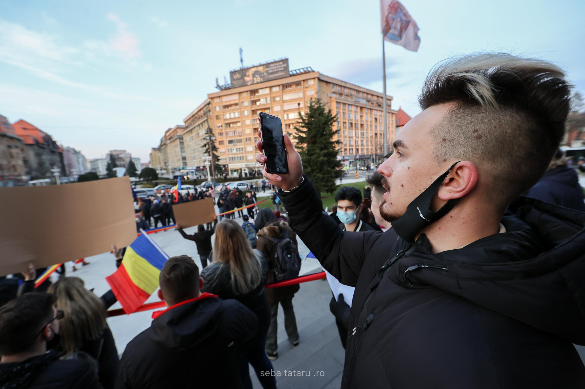 Protest Timișoara anti carantină. Sursă foto - Seba Tătaru (8)