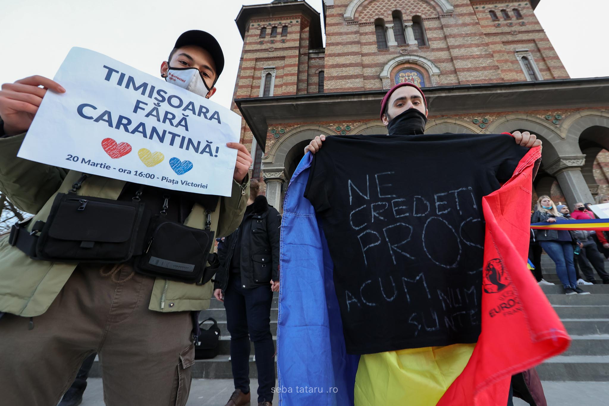 Protest Timișoara anti carantină. Sursă foto - Seba Tătaru (12)