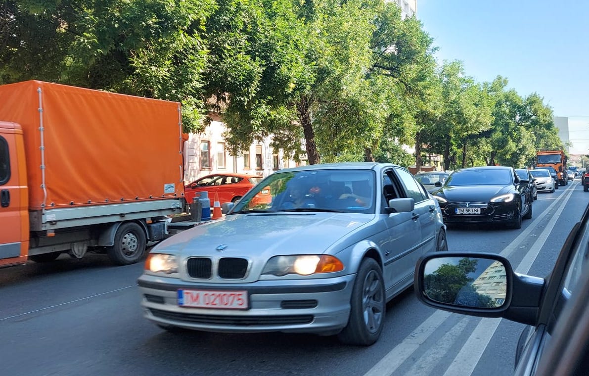 Marcaje rutiere la ore de vârf, la Timișoara