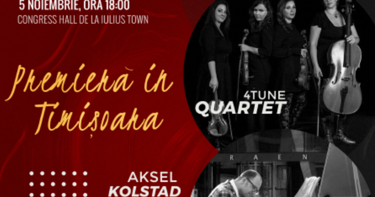 Un concerto sorprendente, con artisti affermati, ma anche con giovani musicisti di Timișoara, il 5 novembre a Timișoara