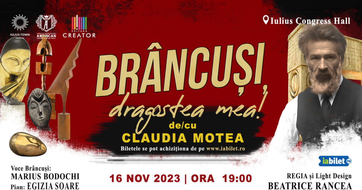 Spectacolul "Brâncuși, dragostea mea!" adus în fața publicului la Iulius Congress Hall. Spectacolul "Brâncuși, dragostea mea!" adus în fața publicului la Iulius Congress Hall.