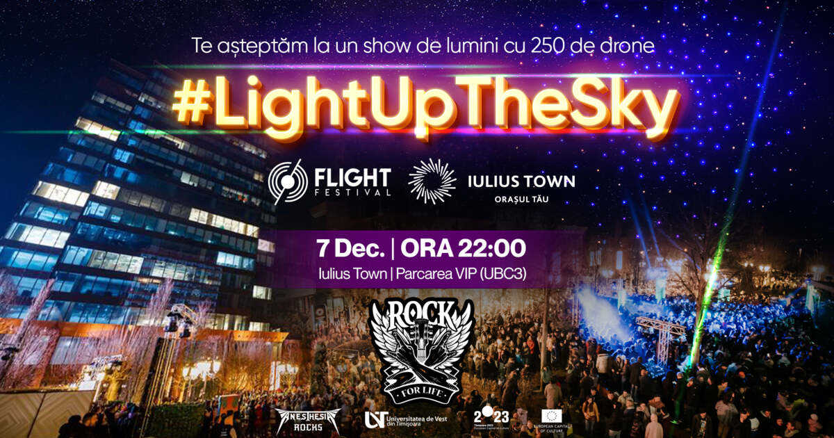 Spectacol de muzică rock și 250 de drone, joi, la Iulius Town