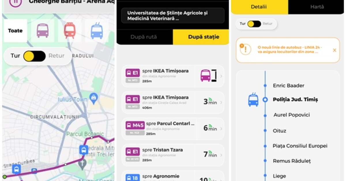 Timișorenii pot urmări în timp real mijloacele de transport în comun. Primăria a lansat o aplicație nouă