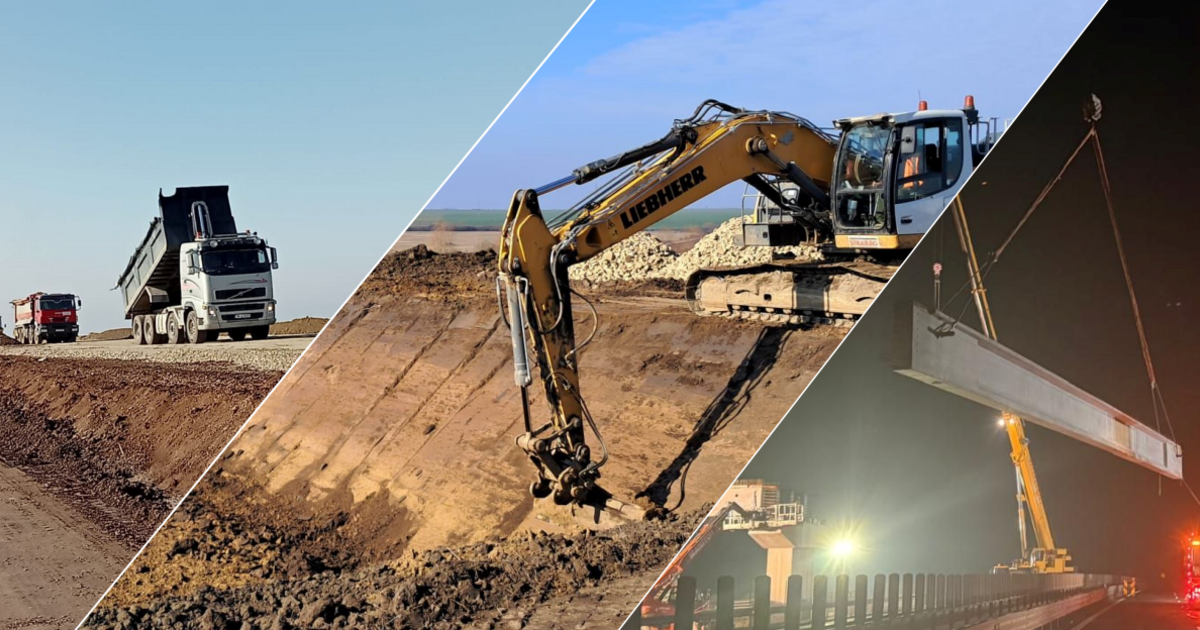 Progres excelent pe autostrada A1 la jumătatea termenului de finalizare a lucrărilor