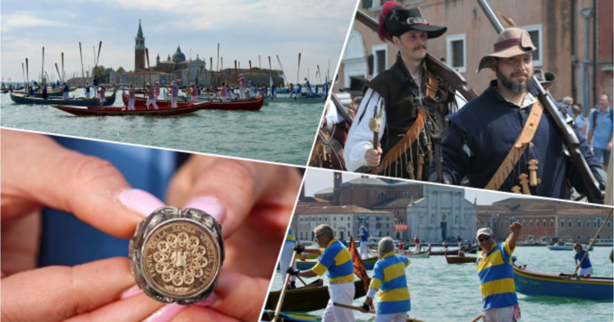 Veneția sărbătorește „căsătoria” anuală cu marea în cadrul Festivității Sensa. Veneția sărbătorește „căsătoria” anuală cu marea în cadrul Festivității Sensa.