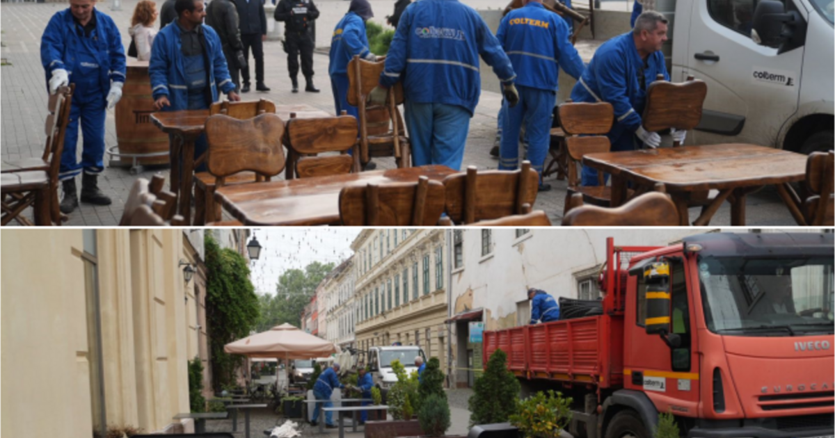 FOTO: Terasele fără autorizație din centrul Timișoarei sunt demolate de Primărie FOTO: Terasele fără autorizație din centrul Timișoarei sunt demolate de Primărie