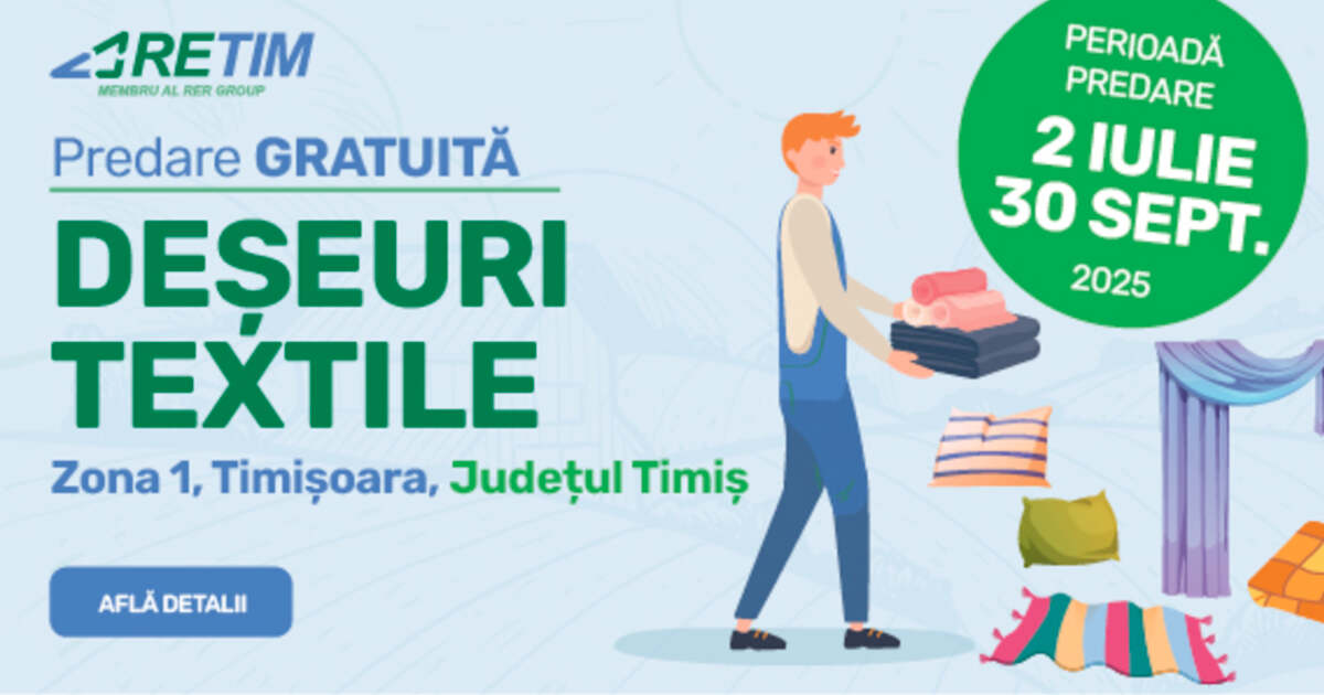 RETIM și ADID Timiș lansează o campanie gratuită pentru colectarea deșeurilor textile în Zona 1.