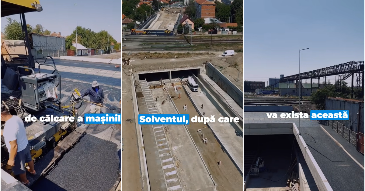 VIDEO. Proiectul Pasajului Solventul avansează rapid și a atins 85% din lucrări.