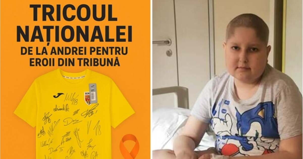 Licitație pentru un tricou al Naționalei României, bani pentru salvarea unui băiat din Timișoara.