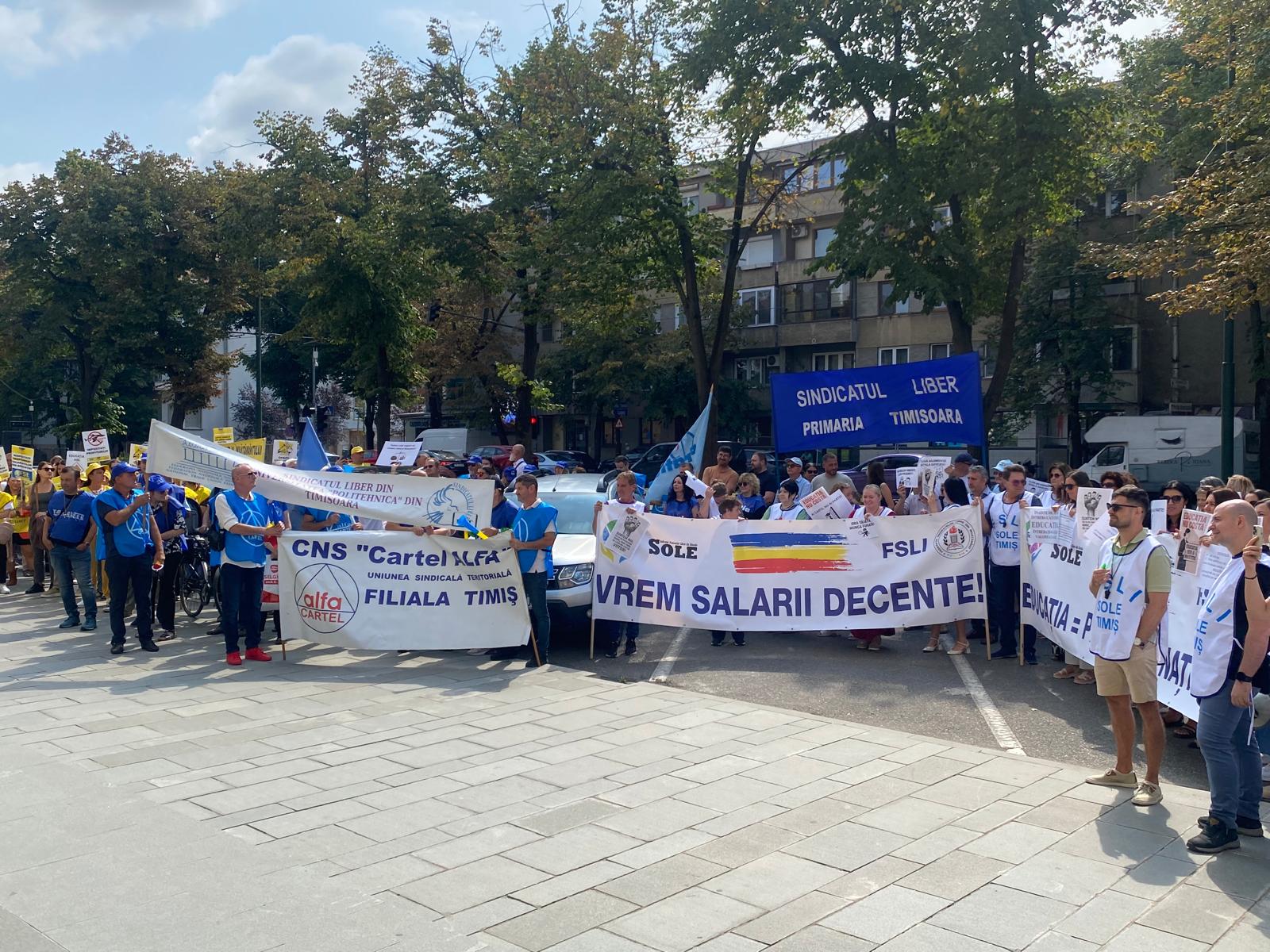 protest profesori educatie prefectura timisoara (1)