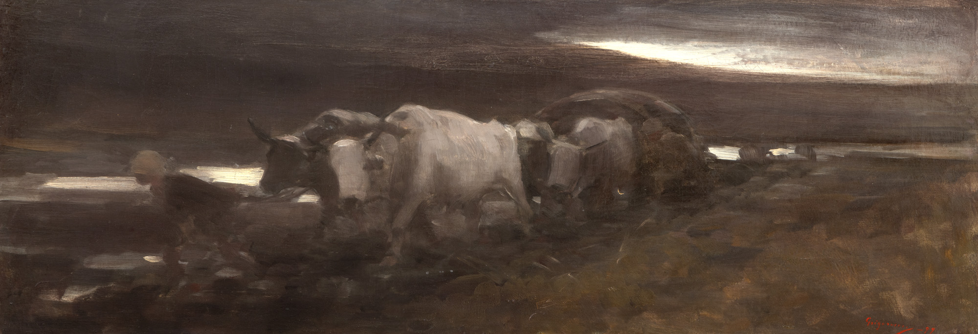 Nicolae-Grigorescu_Car-cu-boi-la-asfințit