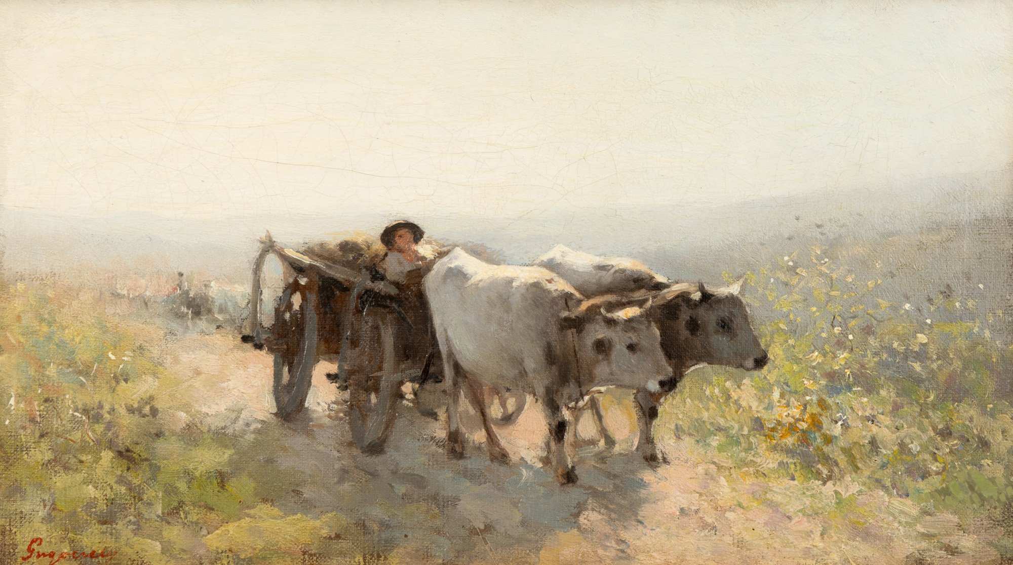Nicolae-Grigorescu_Car-cu-boi-pe-cale-de-dimineață