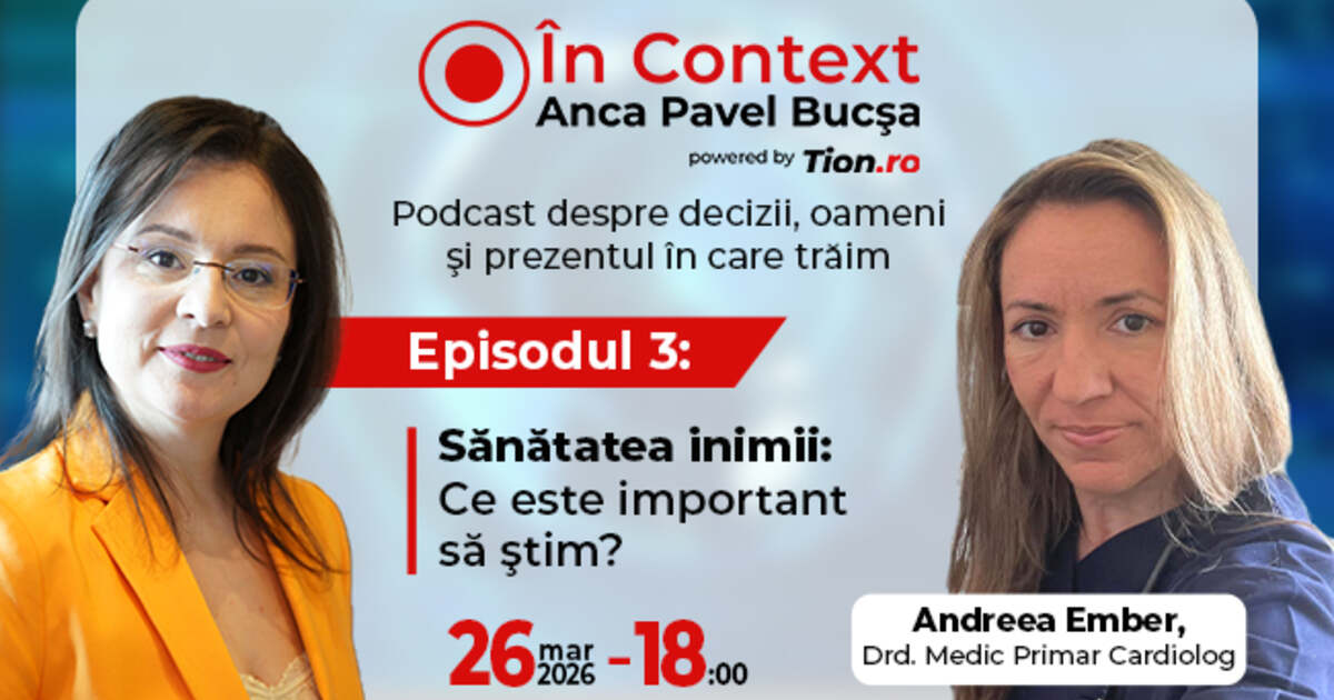 LIVE: Anca Pavel Bucșa discută despre sănătatea inimii în noul episod „În Context” LIVE: Anca Pavel Bucșa discută despre sănătatea inimii în noul episod „În Context”