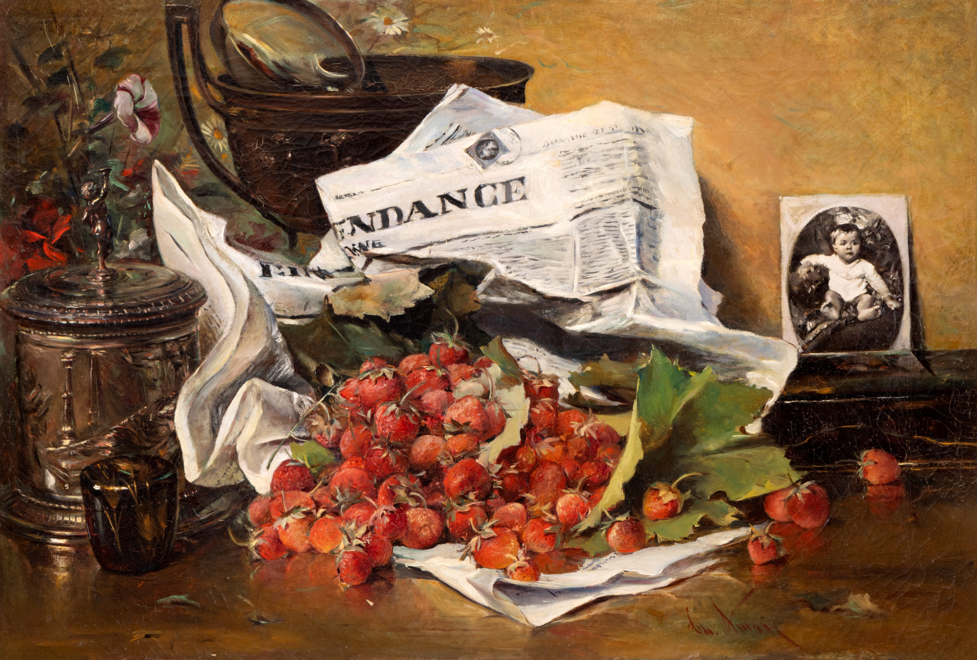 Theodor-Aman_Natură-statică-cu-căpșuni