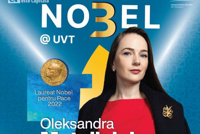 Poza pentru articolul Laureata Premiului Nobel pentru Pace 2022, activista ucraineană Oleksandra Matviiciuk, vine la UVT