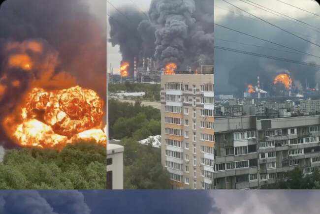 Poza pentru articolul VIDEO. Cel mai amplu atac cu drone asupra Moscovei? Rafinărie în flăcări după lovituri succesive
